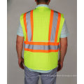 Durable High 360 Degree Visibility Safety Work Wears Hi Viz Reflective Safety Vest With ID Card Pockets And Zipper Front Running